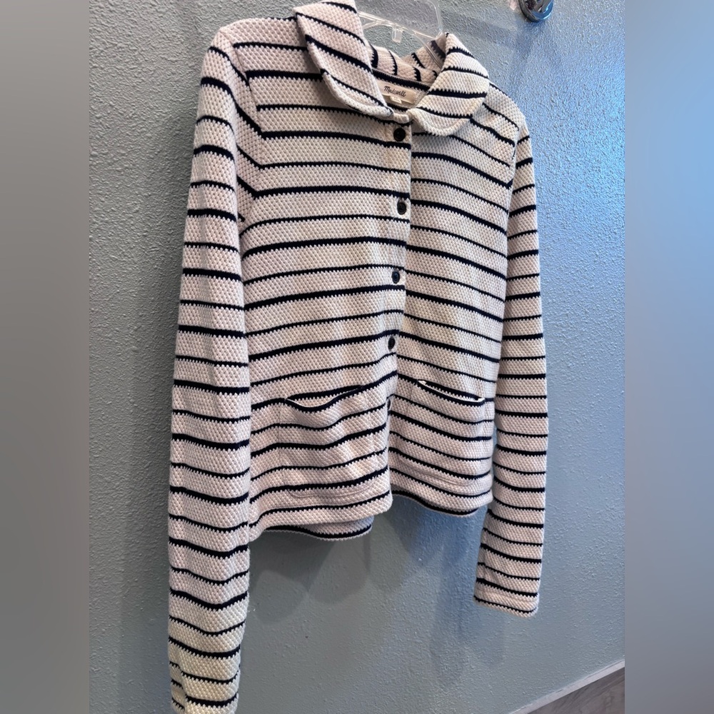 Madewell Striped Button-Up Sweater - Picture 4 of 5